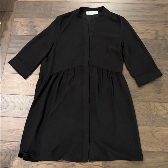 Tuckernuck Crepe Black Royal Shirt Dress Sz M - Picture 7 of 12